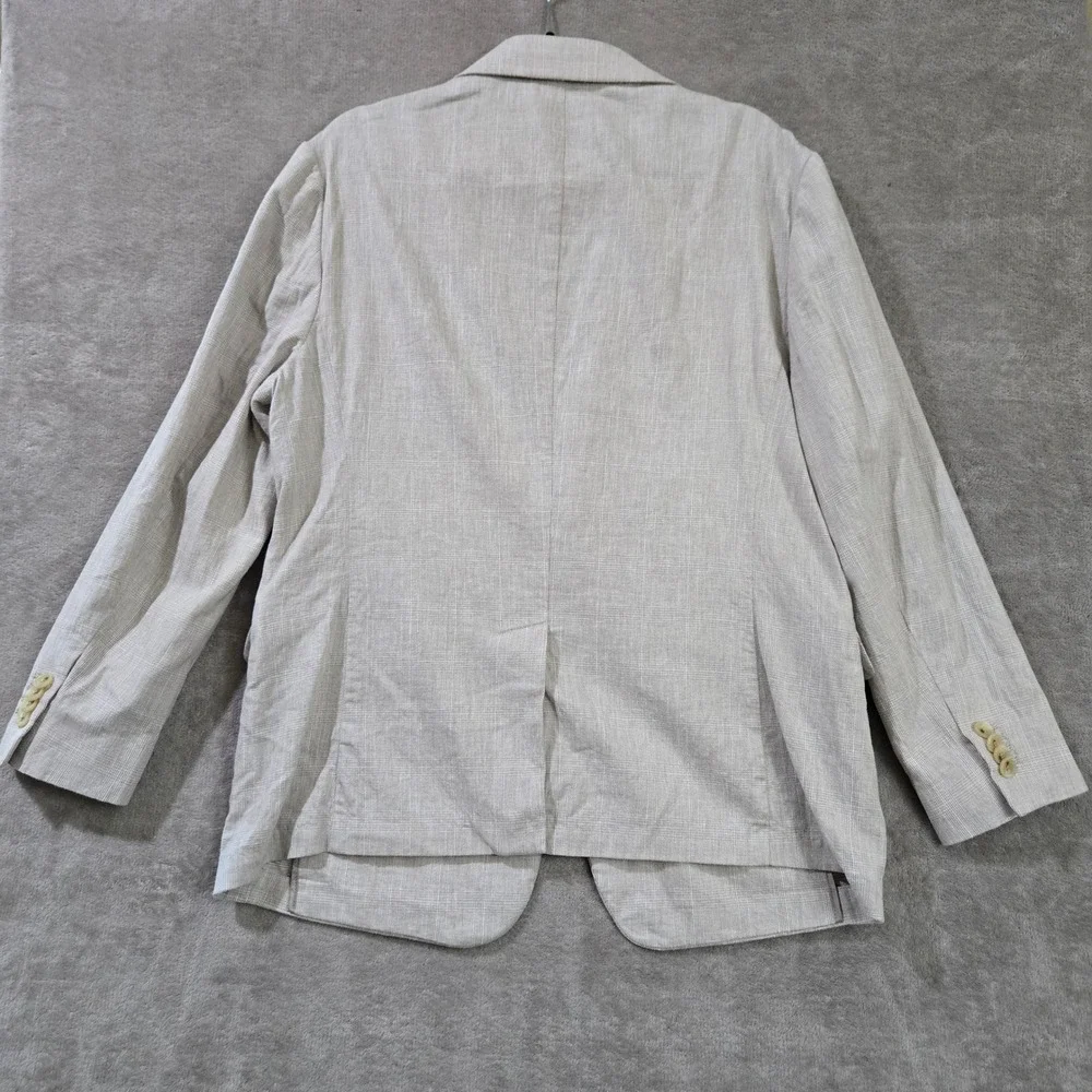 Banana Republic Linen Blend Blazer Mens 42S Coastal Quiet Luxury Wedding Preppy